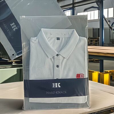 Matte frosted transparent low-density polyethylene zipper custom logo zipper design clothing intaglio printing surface suitable for shoes and socks