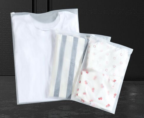 Customized logo zipper design, matte transparent CPE low-density polyethylene, intaglio printing surface for clothing, bags, shoes and socks.