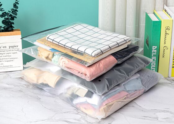 Transparent frosted zipper bag PE clothing plastic bag