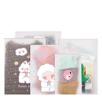 Thickened PE Cartoon Kindergarten Clothing Ziplock Bags with Gravure Printing for Socks and Shoes Storage