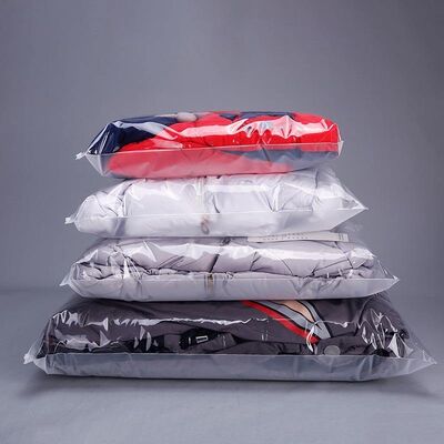 Wholesale Custom Moisture-Proof PE Plastic Bags with Transparent Matte Zipper for Shoes Clothes Towels Socks Storage