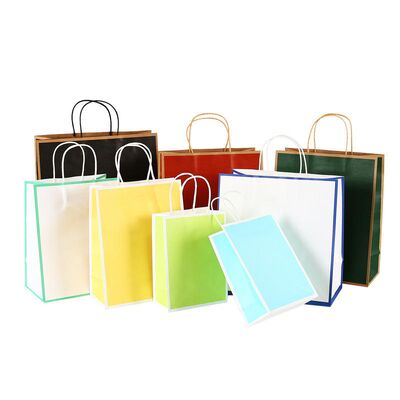 Recyclable Imported PE Plastic White Food Bags with Twisted Handles Custom Logo Exhibition Use Low MOQ Hand-held Bag