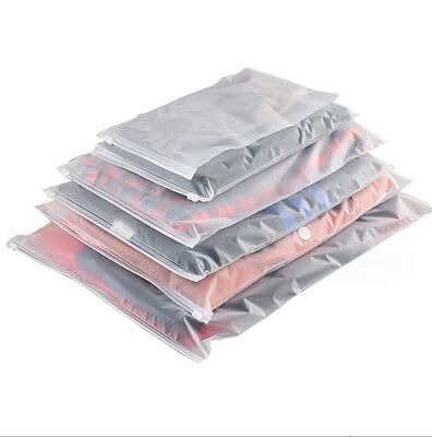 EVA Frosted Zipper Bag Plastic Ziplock Clothing Bags with Recyclable & Spot Printed Logo for Socks Shoes Fur Packing in Cartons