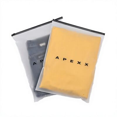 Custom Frosted Zipper Bags for Clothing Packaging - Reusable Matte Slider Zip Lock Apparel Bags